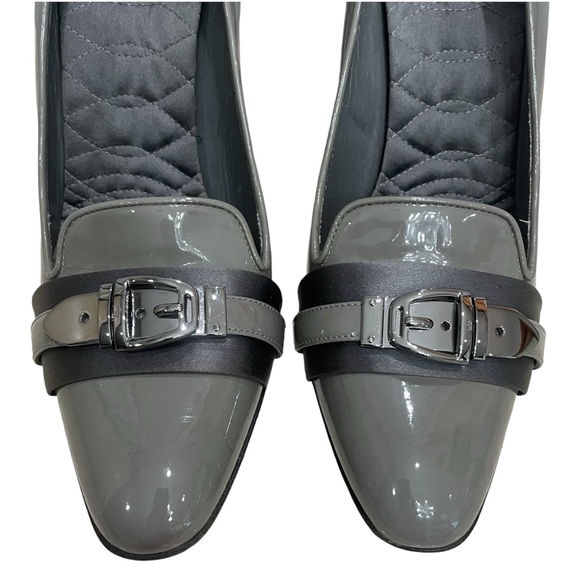 GUCCI Olive Green Gray Patent Leather Buckle Pumps US 9 - Picture 3 of 14
